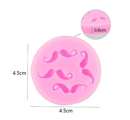 Силиконовый молд Усы 45 мм розовый Киев - изображение 5