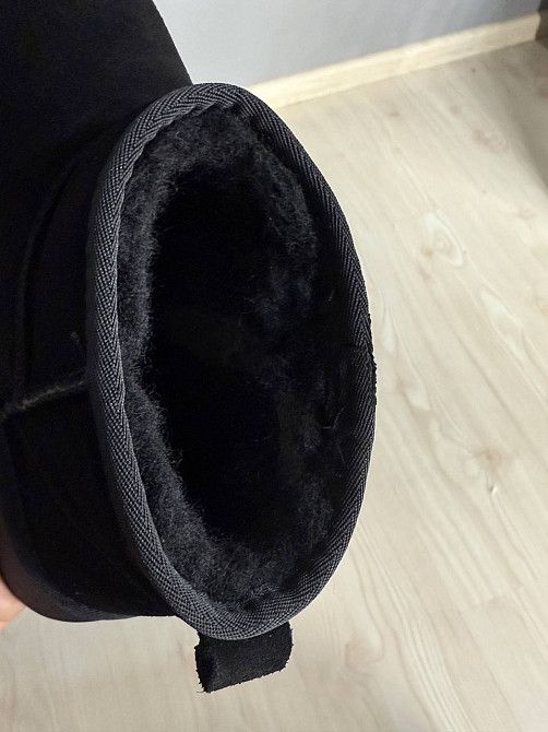 Угги женские Hengji 25-1 натуральная замша короткие на высокой подошве черные, 38, 24 см Киев - изображение 6