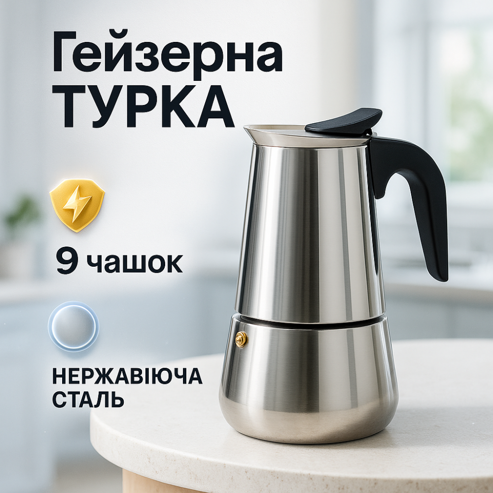 Гейзер для варки кофе гейзерная кофеварка UNIQUE UN-1903, Кофеварка для кофе с эргономичной ручкой EF-13 Львов - изображение 13