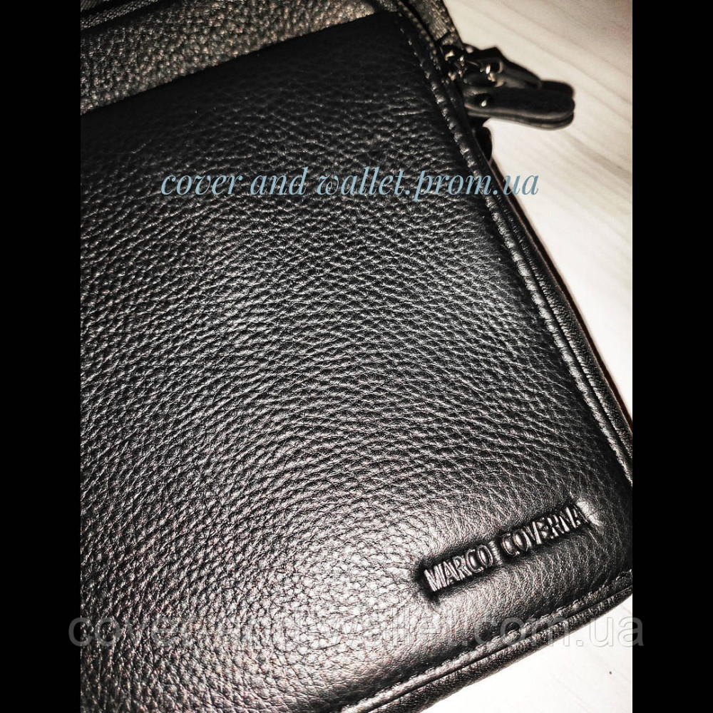 Мужская кожаная сумка на две молнии с клапаном на магнитах Marco Coverna 1538-40L Киев - изображение 8