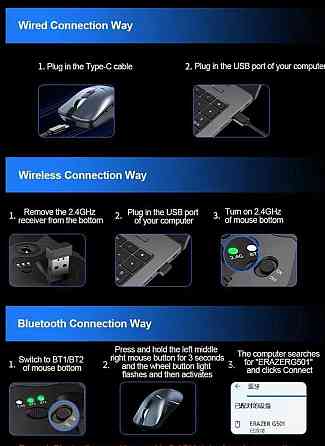 Мыши Игровая: Lenovo ERAZER G501 10000DP Bluetooth, безпроводная Белая. Киев