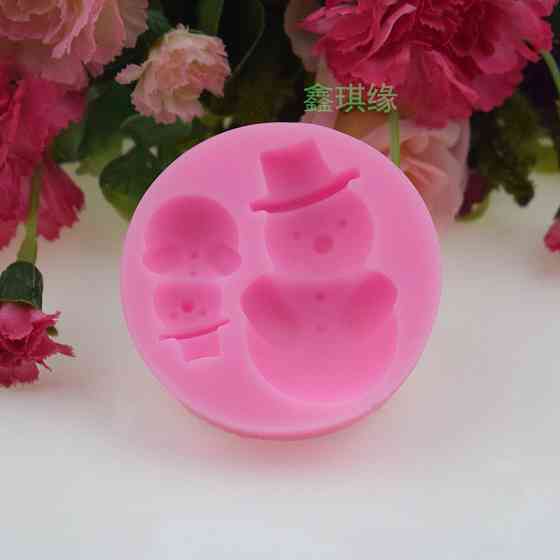 Молд силиконовый Снеговик 55 мм розовый Киев