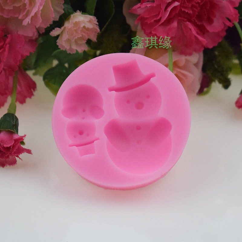 Молд силиконовый Снеговик 55 мм розовый Киев - изображение 5