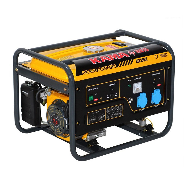 Генератор бензиновый KGL3500C, 1-фазный 230V, 50Hz, 3.5kVA/2.8kW, бак 15 л, расход 1.3 л/ч, пуск: ручной, 590х433х430 мм, 39 кг Киев - изображение 1