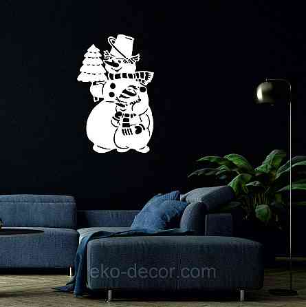 Декоративное настенное Панно «Снеговик», Декор на стену 70*45 см Киев