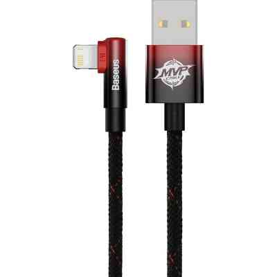 Дата кабель USB 2.0 AM to Lightning 2.0m 2.4A 90° corner black/red Baseus (CAVP000120) Вінниця