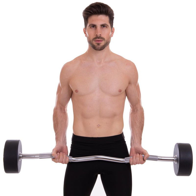 Штанга фіксована вигнута поліуретанова Zelart 2690-40 довжина 111 см 40 кг Київ - фото 7