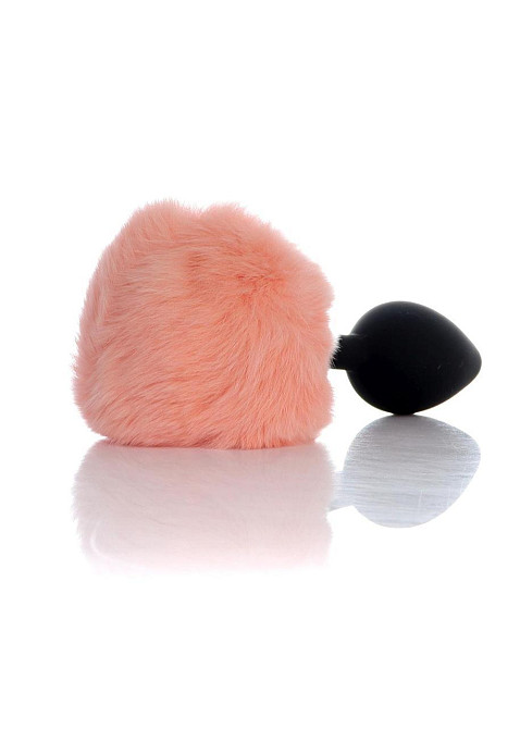 Анальная пробка - Bunny Tail Silicone Black Plug Peach Sex Aura Киев - изображение 4