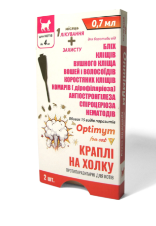 "OPTIMYM" - краплі для котів до 4 кг, 0.7 мл №2 (Круг) Київ