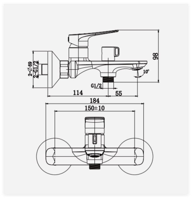 Змішувач для ванни Haiba Geneva 009 (EURO) (HB9677)   ( 28479 ) Харків - фото 8