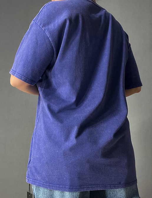 Футболка жіноча YIGOU 76 тай-дай з ведмедиком оверсайз, синій, one size Київ - фото 15