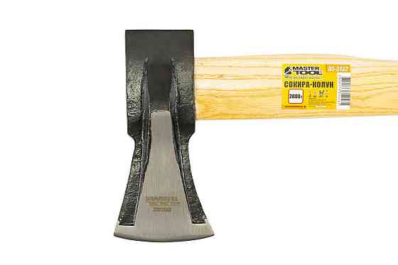 Топор-колун MASTERTOOL 2000 г HRC 50 ручка из дерева с полимерной защитой 900 мм 05-0132 Ровно