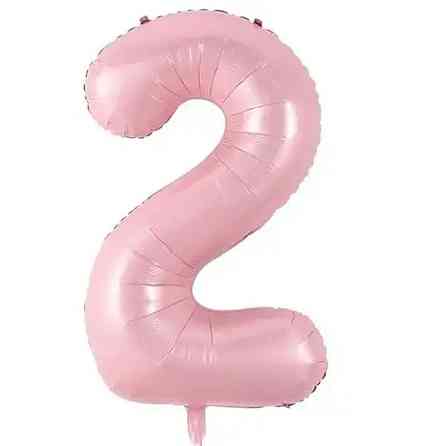 Цифра кулька 2 рожева 30" 76 см фольгована Київ