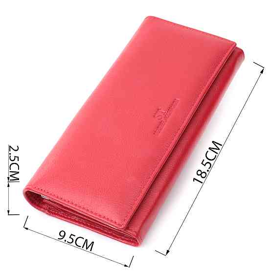 Класичний жіночий гаманець із натуральної шкіри ST Leather 22675 Червоний Київ