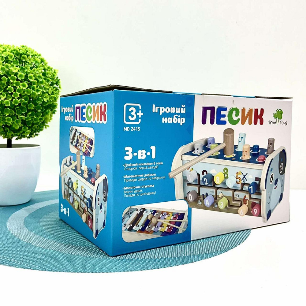 Дерев'яна логічна гра Собачка ксилофон стукачка лабіринт молоточок (MD 2415) Чернигов - изображение 10