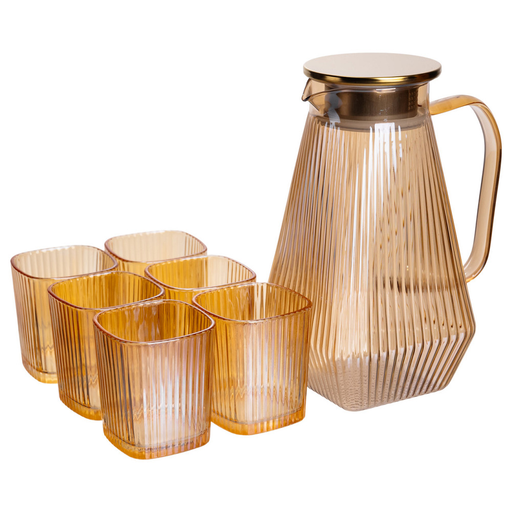 Yiwu Глечик 1.8 л зі склянками 6 штук по 200 (мл) графин для компоту соку води лимонаду глечик Коломыя - изображение 1