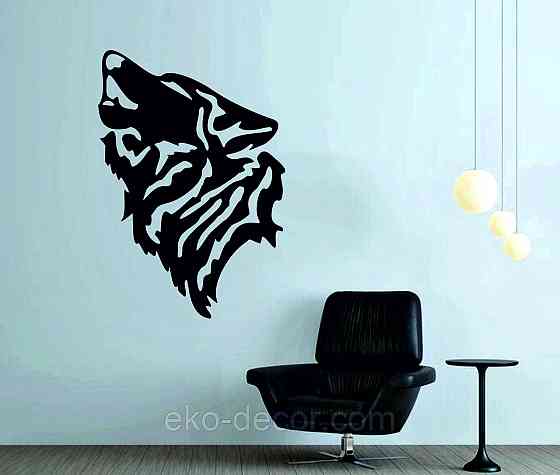 Декоративное настенное Панно «Волк», Декор на стену 70*48 см, Черный Киев