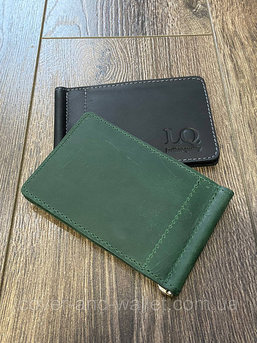 Затиск для грошей і пластикових карток зеленого кольору ST Leather Onda Київ - фото 2