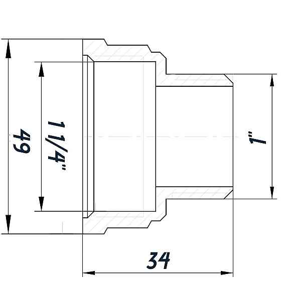 Перехідник редукційний 1 1/4″х1″ВЗ нікельований восьмигранний NK653O OPTIMUM (000030800) Київ