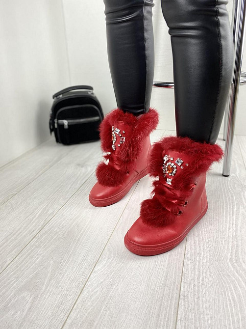 Violeta Черевики жіночі Violeta червоні еко-шкіра зима висота 15.5см розмір 36 (1135) Коломыя - изображение 5