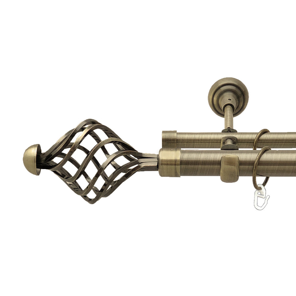 Карниз Orvit Арезо металевий дворядний відкритий Антик 25\16 мм 160 см (4290688) Львов - изображение 1