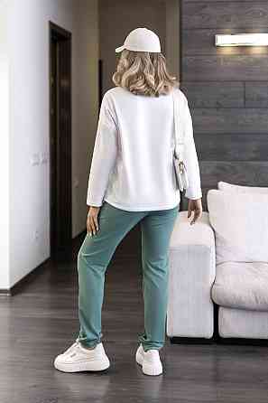 Жіночий спортивний костюм двонитка "Foll" | Норма і батал Фісташковий, 54-56 Київ