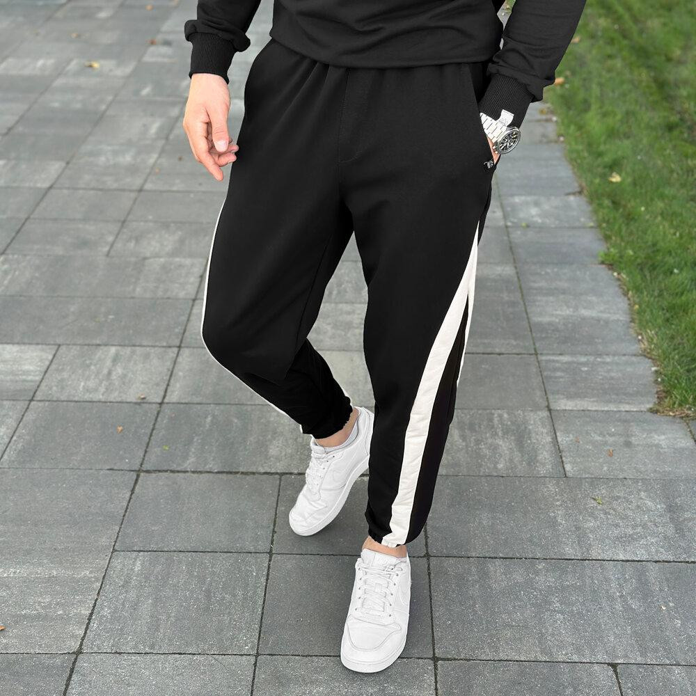 Чоловічі чорні джогери з кишенями Pobedov Shade двоколірні Київ - фото 3