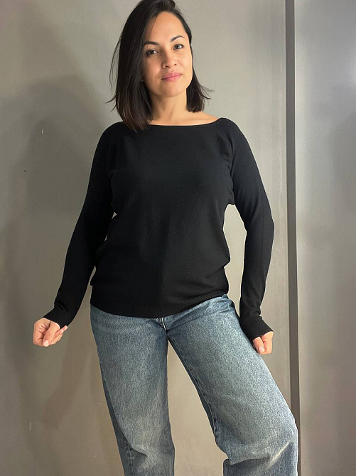 Джемпер жіночий ACCORDDREAM 9377 тонкий светр простий базовий однотонний, чорний, one size Київ - фото 9