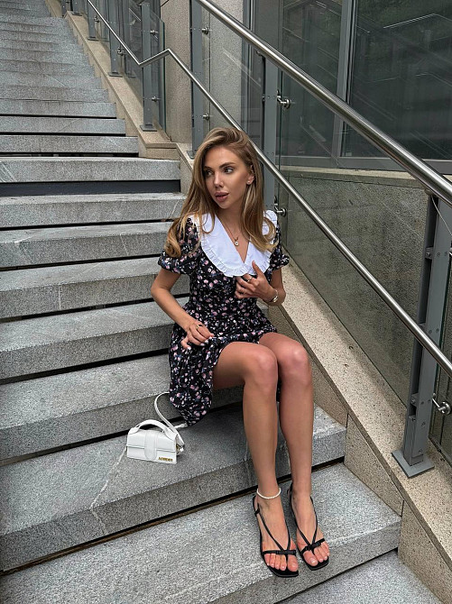 Жіноча романтична міні сукня квіткова з комірцем софт Одеса - фото 5