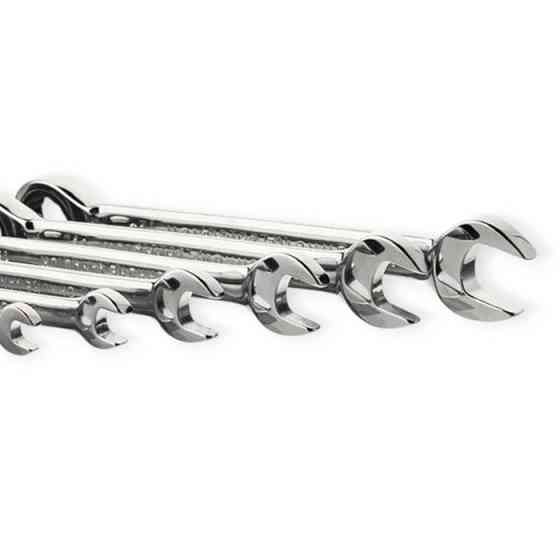 Набор ключей рожково-накидных с трещеткой 8-19 мм 12 шт (планшет) CrV Мукачево