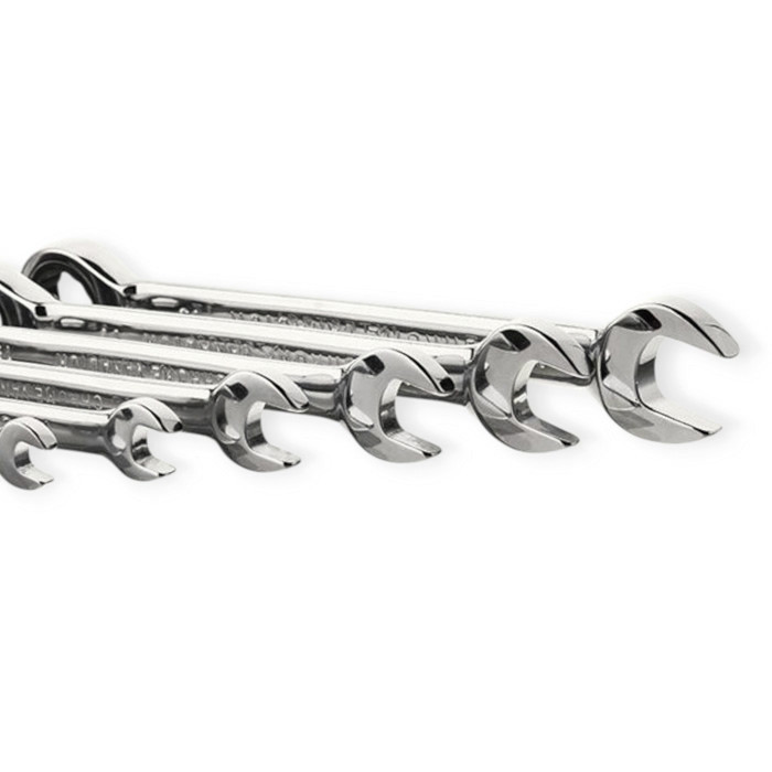 Набір ключів ріжково-накидних з тріскачкою 8-19 мм 12 шт (планшет) CrV Мукачево - фото 4