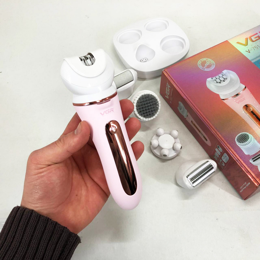 Якісний епілятор жіночий VGR 5 в 1 V-751, Епілятор ручний, Легкий тример для жінок CT-86 Львів - фото 12