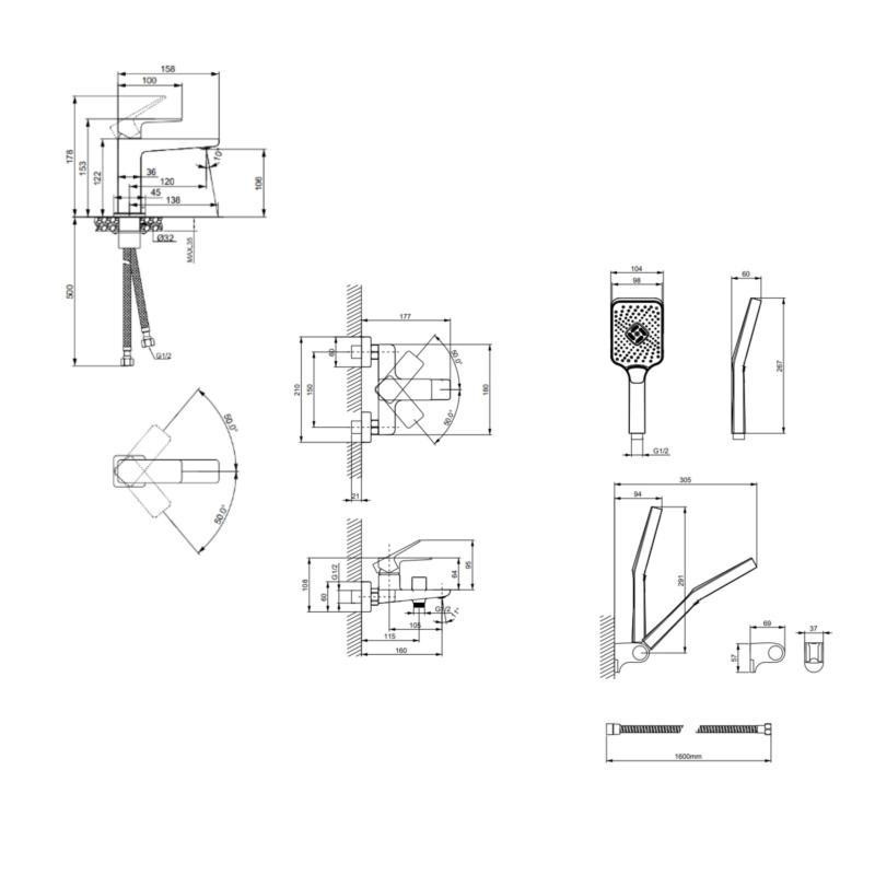 Акционный набор Lidz: Orion 001F Смеситель для раковины низкий LDORI001FCRM48091+Orion 006 Смеситель для ванны (c душевым Киев - изображение 2