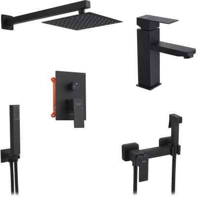 Душовий гарнітур Kroner Edelstahl Kubus-SCH082 + змішувач Edelstahl Kubus-SCH010 + змішувач Edelstahl Kubus-SCH052 (CVS30183) Вінниця