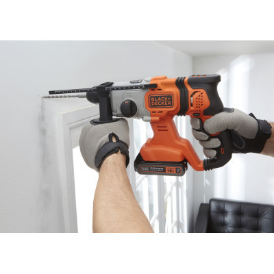 Перфоратор Black&Decker SDS-Plus,18 В, 2Ah, 1.2 Дж, 3 режима, сумка, 2.2 кг (BCD900D1S) Винница - изображение 2