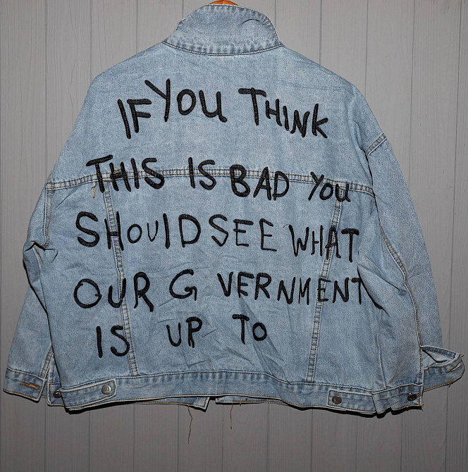 Джинсовая куртка женская оверсайз с надписью р 42-48 Харьков - изображение 7