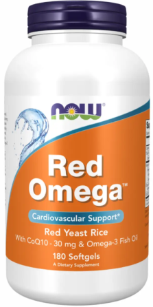 Червоний рис омега та коензим Q10 Now Foods Red Omega 180 капс Київ