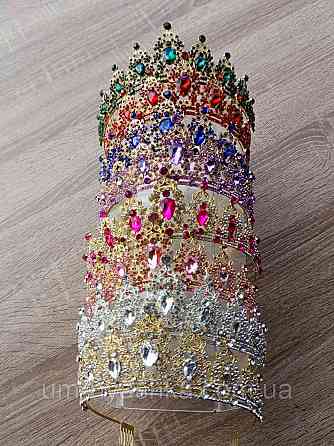 Диадема на обруче Корона изумрудная с камнями Кривой Рог