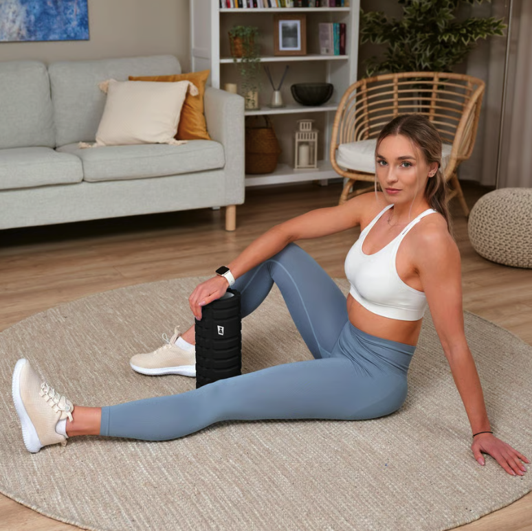 Роллер масажер (валик, ролик) Hop-Sport EVA 33см HS-A033YG чорний Київ - фото 5