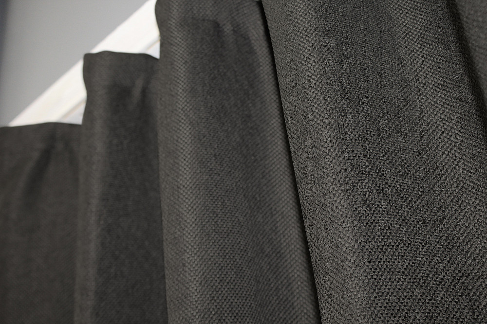 Комплект коротких штор VR-Textil Лен-блэкаут Лен Мешковина № 1220ш Серый 130х170см 2 шт (35-0076) Киев - изображение 5