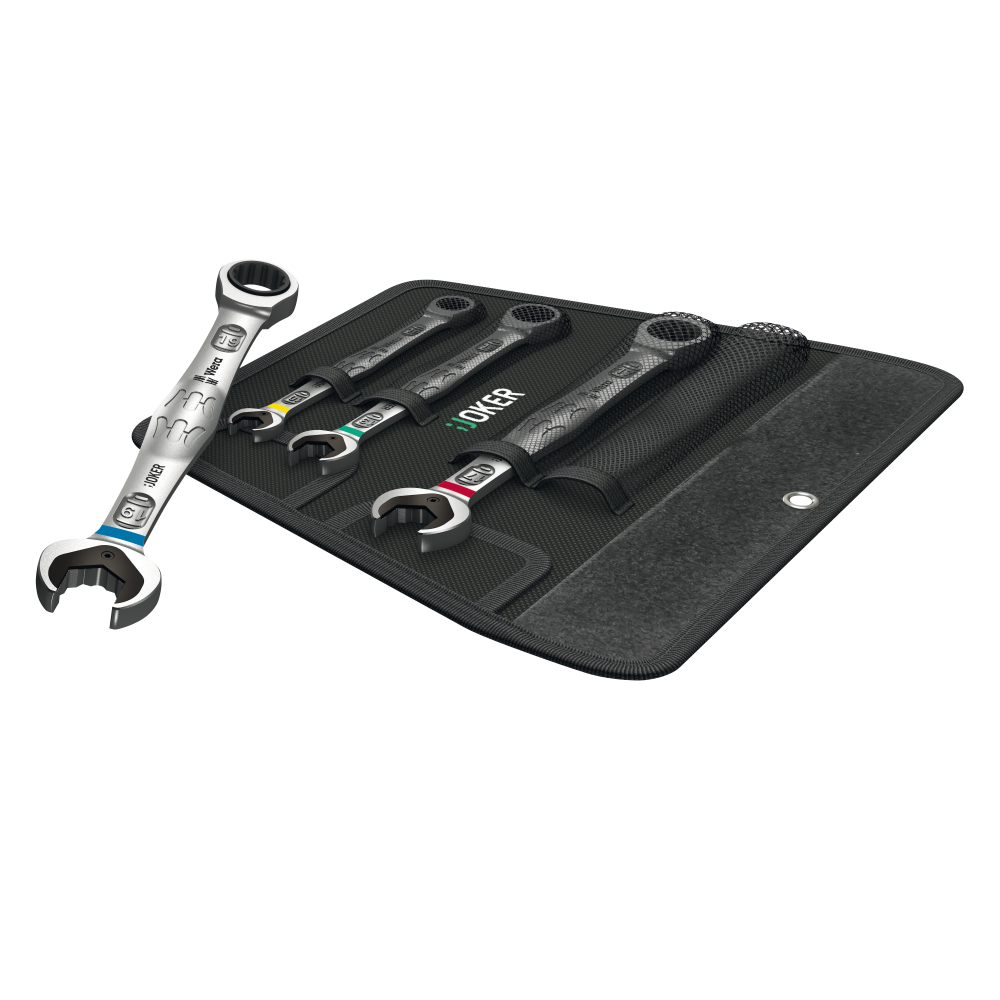 Набір ключів комбінованих Wera з тріскачкою 10-19мм 4шт, в сумці, Joker 6000 05073290001 Одеса - фото 3