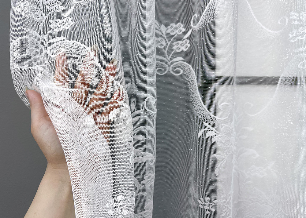 Короткая тюль, жаккард цвет белый 1612т Киев - изображение 3