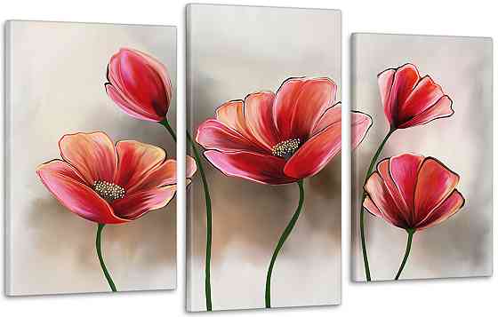 Модульна картина Абстракція Квіти Art-162_3 Київ