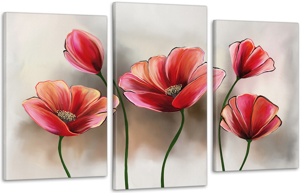 Модульна картина Абстракція Квіти Art-162_3 Київ - фото 1