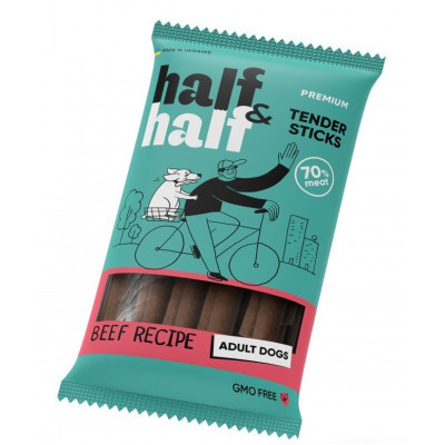 Ласощі для собак Half&Half у формі м'ясних паличок з яловичиною 100 г (4823082431762) Вінниця - фото 1