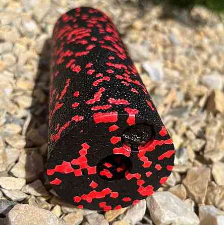 Массажный ролик, валик для массажа спины (массажер для спины, шеи, ног) PowerPlay Mini Roller Черно/Красный Киев