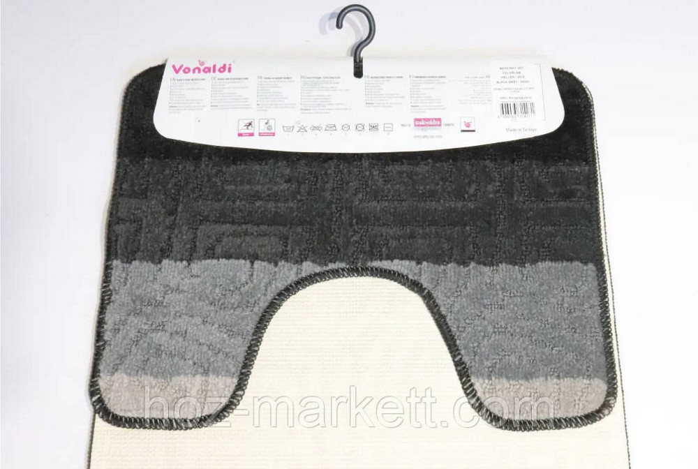 Коврик для ванной и туалета черный производство Турция 80 х 50 см и 50 х 40 см Харьков - изображение 2