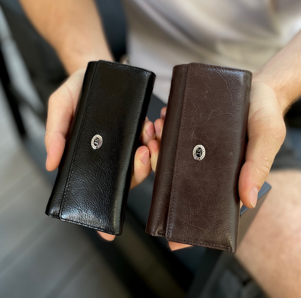 Черная ключница из натуральной кожи с отделением для денег ST Leather B416 Киев - изображение 1