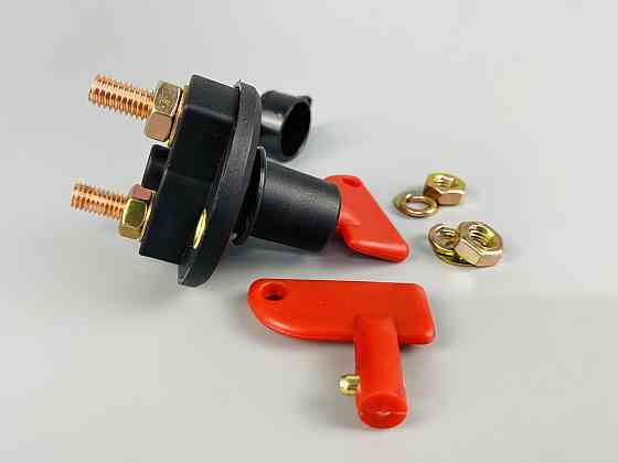 Вимикач маси універсальний, механічний 12/24 В (червона мідь) 100 A. М8 — мідний болт Мукачево