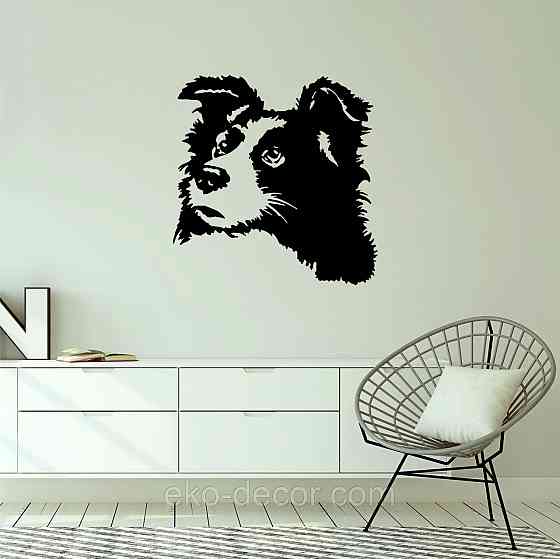 Декоративне настінне Панно «Бордер-Колі», Декор на стіну 90*88 см, Чорний Київ